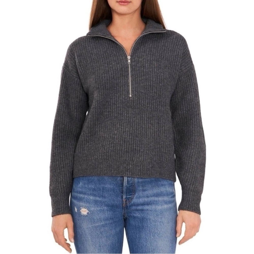 Vince Canuto Women’s Gray Half-Zip Sweater
